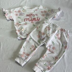 Kit + Pearl - Floral Kids 2-piece Set - White and Pink